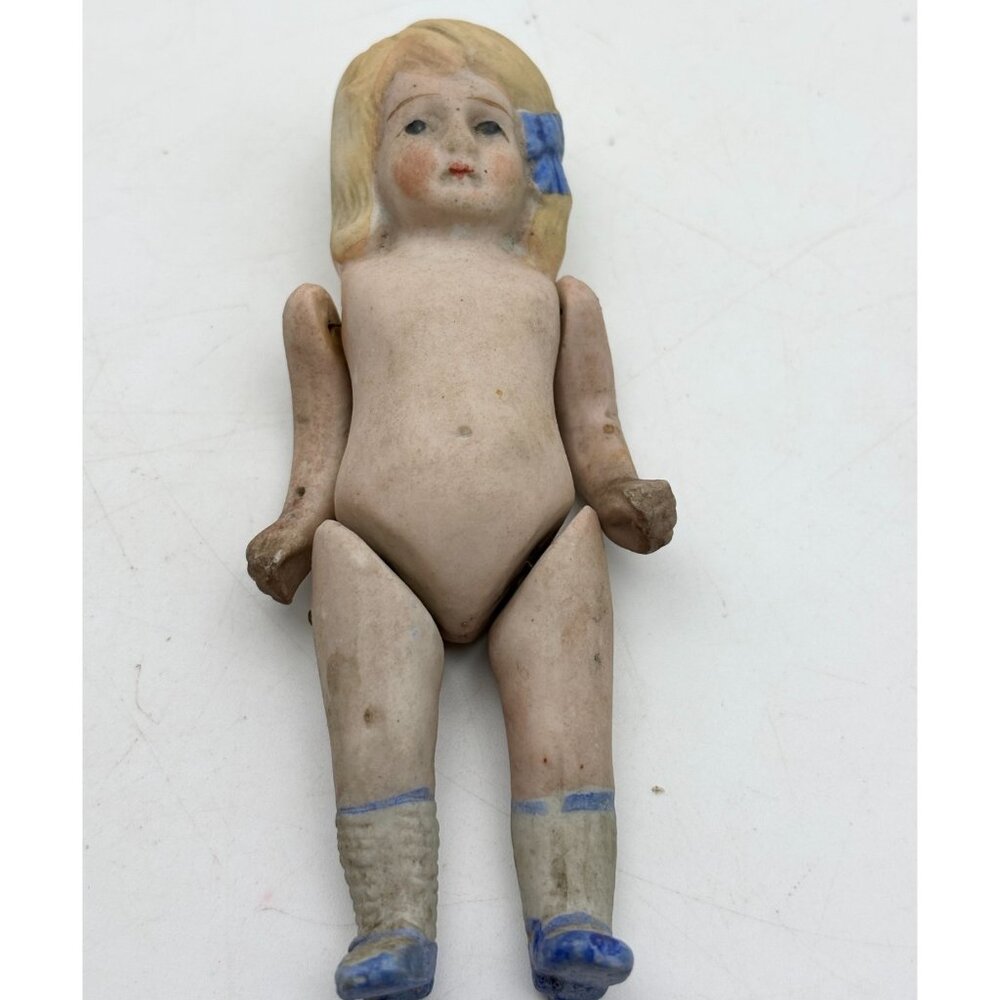 Nippon Antique Jointed Bisque Doll-4.25 Inch-Made in Japan NOS-lot2
